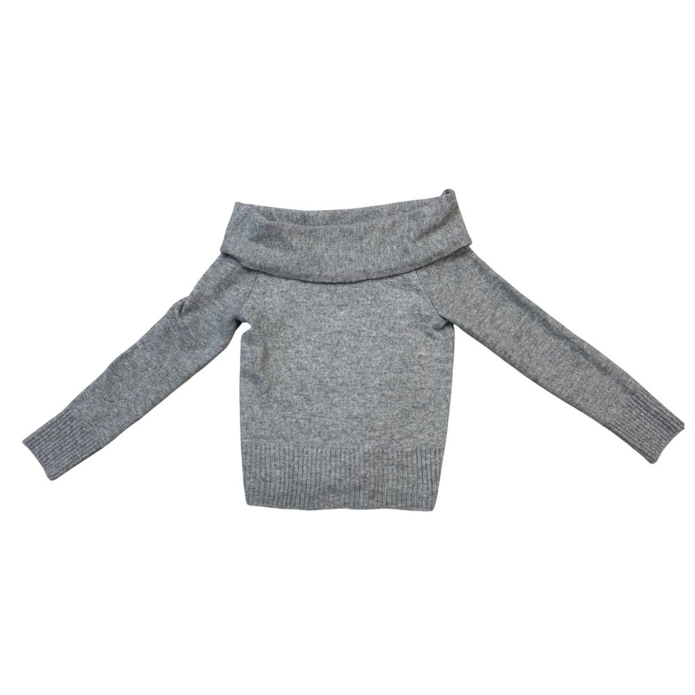 House of Harlow 1960 Gray Off Shoulder Knit Sweater Boho Revolve Foldover Top S
